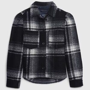 Puff Sleeve Cropped Wool Shirt Jacket